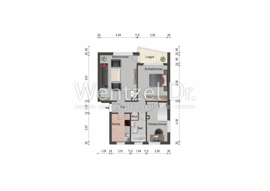 Ihr neues Zuhause: Gut geschnittene 2,5-Zimmer-Wohnung mit Balkon - Grundriss