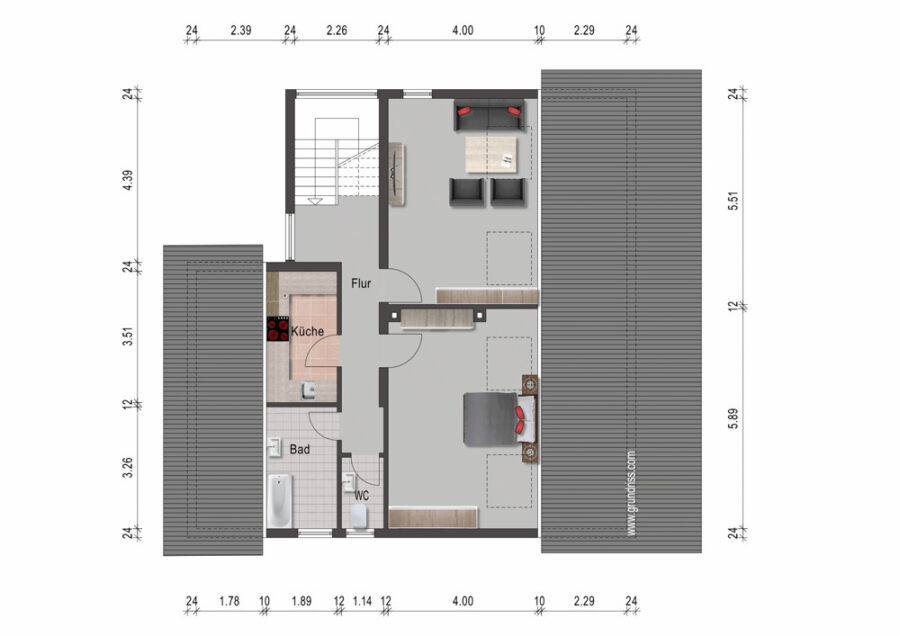 Groß-Gerau Highlight: Gepflegtes 3-Familienhaus in bester Lage - Grundriss DG