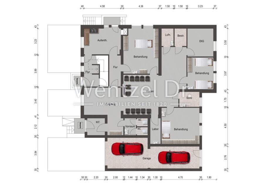 Attraktive Kapitalanlage mit zwei Arztpraxen und Dachgeschosswohnung in gefragter Lage - Grundriss EG