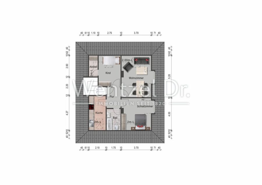 Attraktive Kapitalanlage mit zwei Arztpraxen und Dachgeschosswohnung in gefragter Lage - Grundriss 2. OG