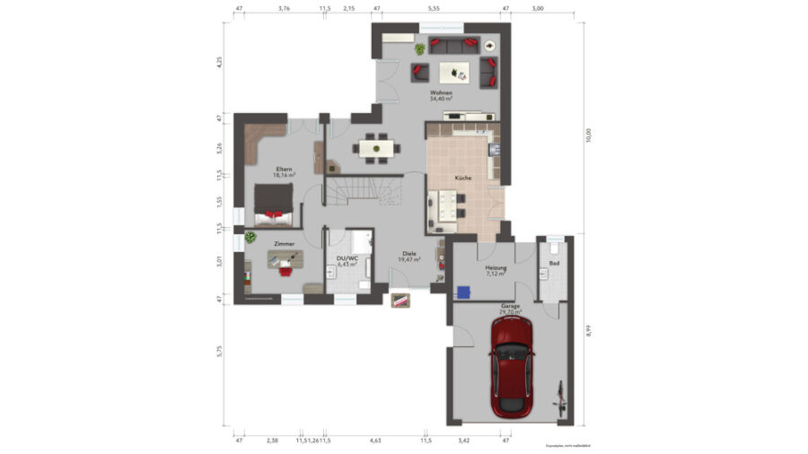 Exklusives Einfamilienhaus in schöner Lage von Wendisch Evern! - Grundriss EG