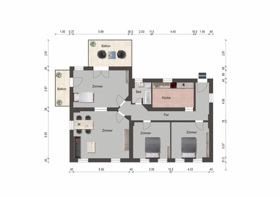 Provisionsfrei! 2 Mehrfamilienhäuser mit 7 Einheiten-Kapitalanlage in Eltville mit Zukunftspotenzial - GR-VH OG