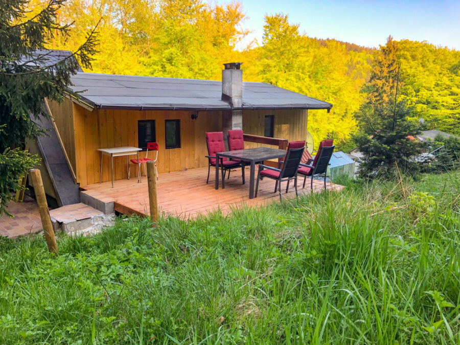 Idyllisches Doppelhaus in Reinhardtsdorf-Schöna - Bungalow Terrasse 02