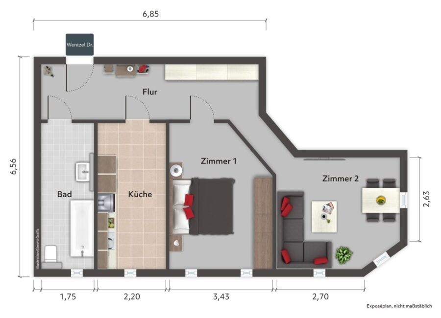 Vermietete 2 Raum Wohnung in Dresden - Bild